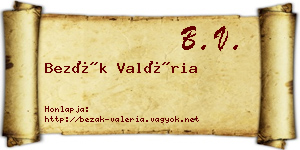 Bezák Valéria névjegykártya